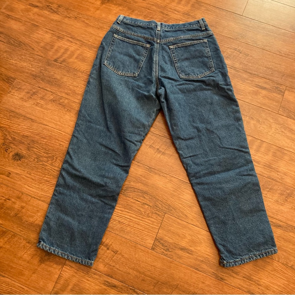 Vintage L.L. Bean Flannel Lined Denim Jeans High Rise Mom Jeans Size 12 Petite - Picture 4 of 8